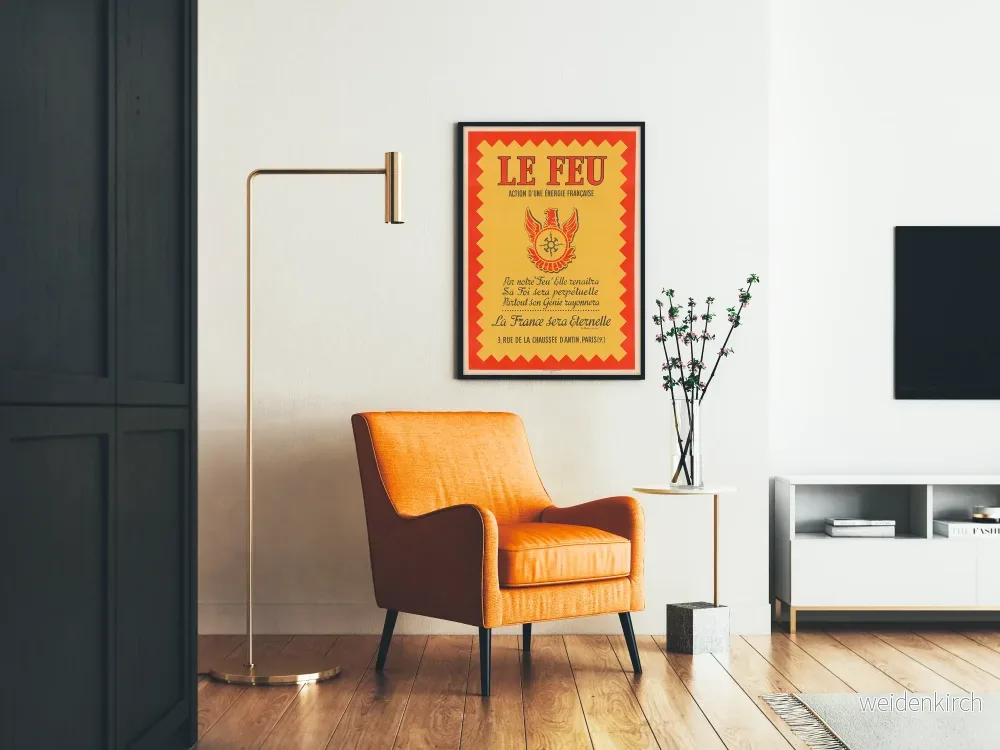 Vintageposter Le Feu – Fransk energiväggdekoration - Bild 2