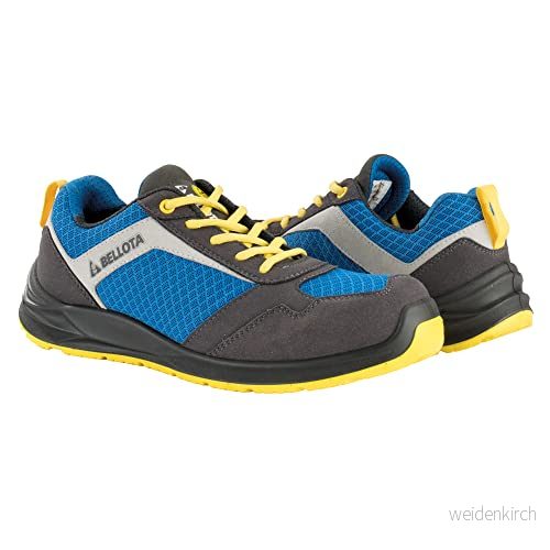 Bellota Herr Flex Nitro S1p blå/Ftw0545bys1p säkerhetsskor, grå/blå/gul, 45 EU, Gråblå gul, EU Weit 8414299690514