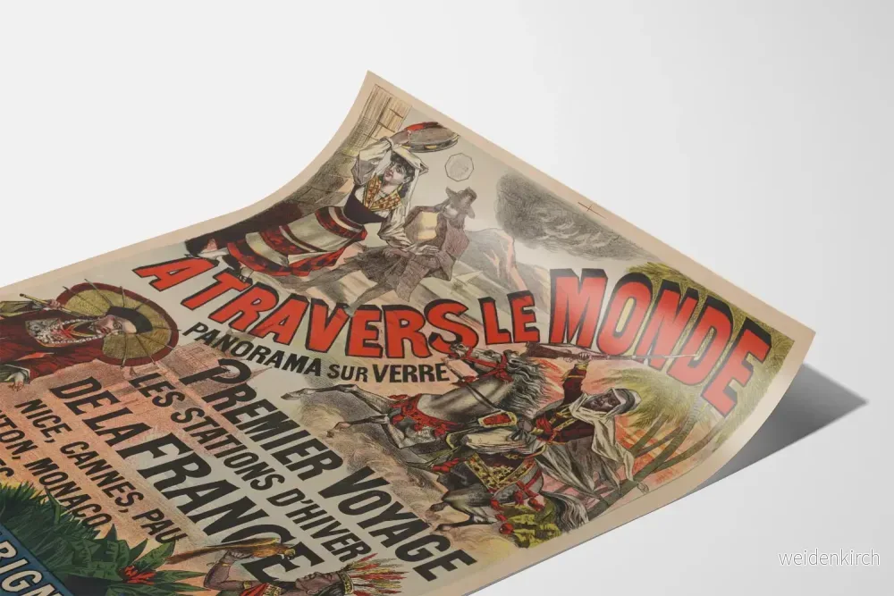 Vintageposter « Genom världen » Panorama på glas - Bild 3