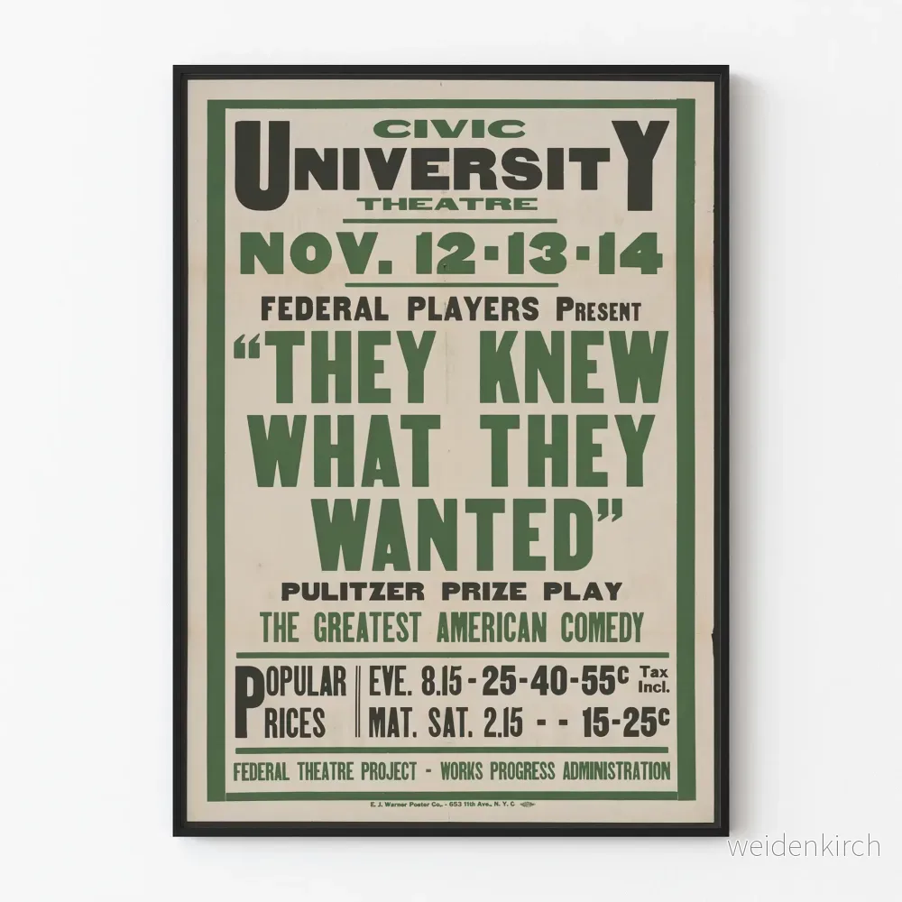 Vintage teaterposter They Knew What They Wanted