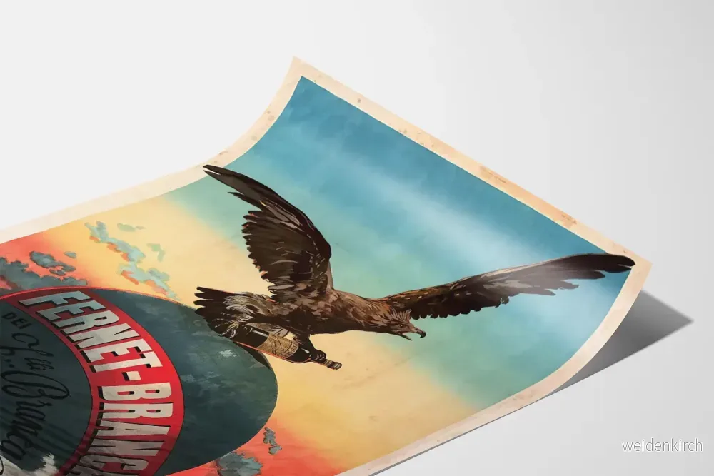 Vintageposter Fernet-Branca Aigle och Flaska - Bild 3