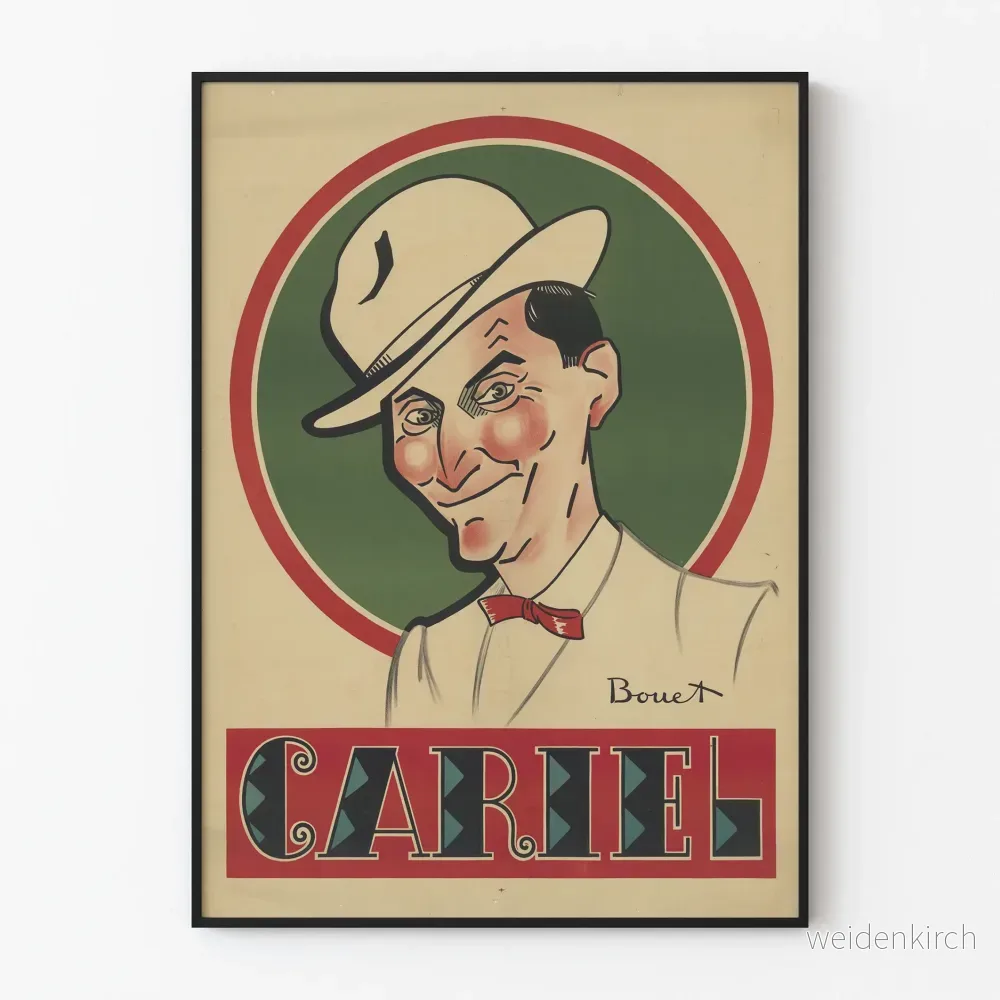 Vintageposter Cariel - Retro väggdekoration för man med hatt