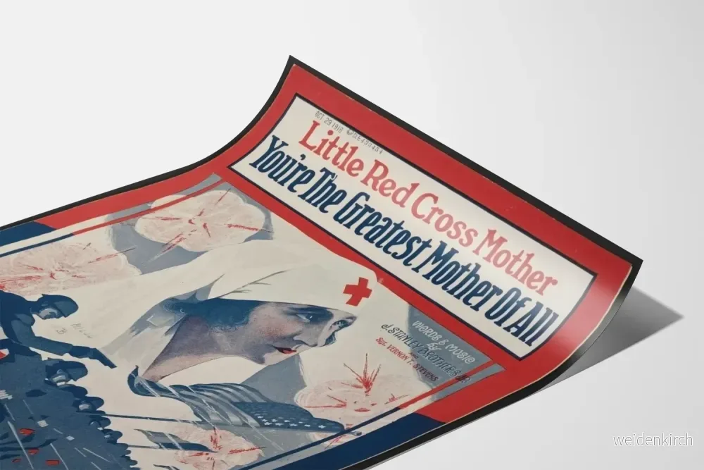 Vintageposter Little Red Cross Mother för väggdekoration - Bild 3