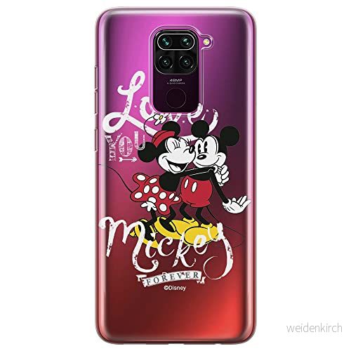 ERT GROUP mobiltelefonfodral för Xiaomi REDMI NOTE 9 originalt och officiellt licensierat Disney mönster Mickey & Minnie 001 optimalt anpassad till formen på mobiltelefonen, gedeeltelijk transparant 5903040328613