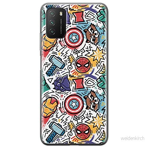 ERT GROUP mobiltelefonfodral för Xiaomi REDMI 9T originalt och officiellt licensierat Marvel mönster Avengers 027 optimalt anpassad till formen på mobiltelefonen, fodral tillverkad av TPU plast 5904805602542