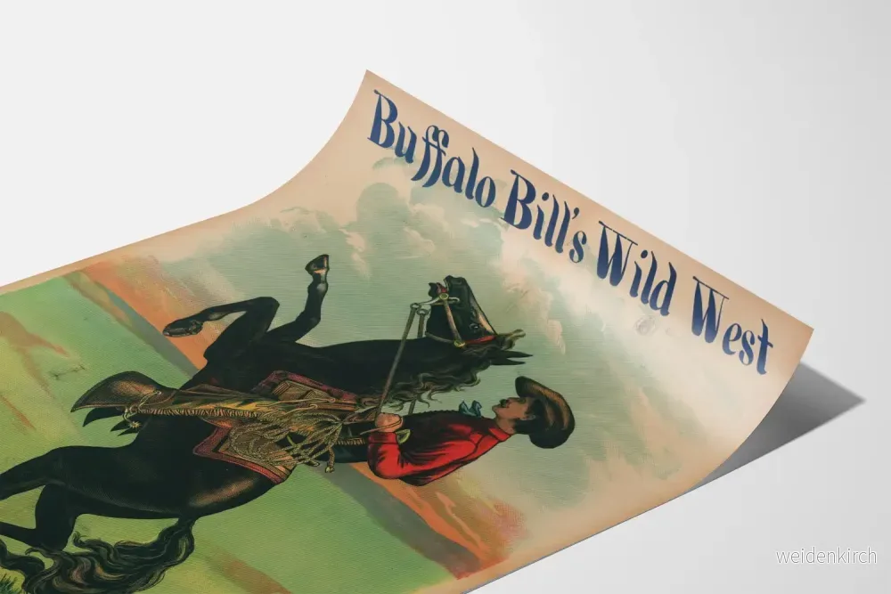 Vintageposter av Buffalo Bills Vilda Väst-ryttare på häst - Bild 3