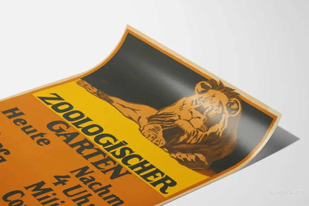 Vintageposter av Lejon från Zoologischer Garten med militärkonsert - Bild 3