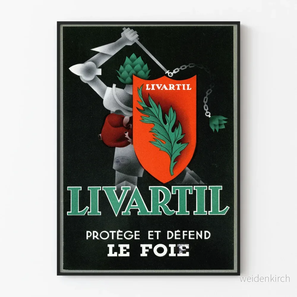 Vintageposter Livartil för leverskydd – hälsosam väggdekoration