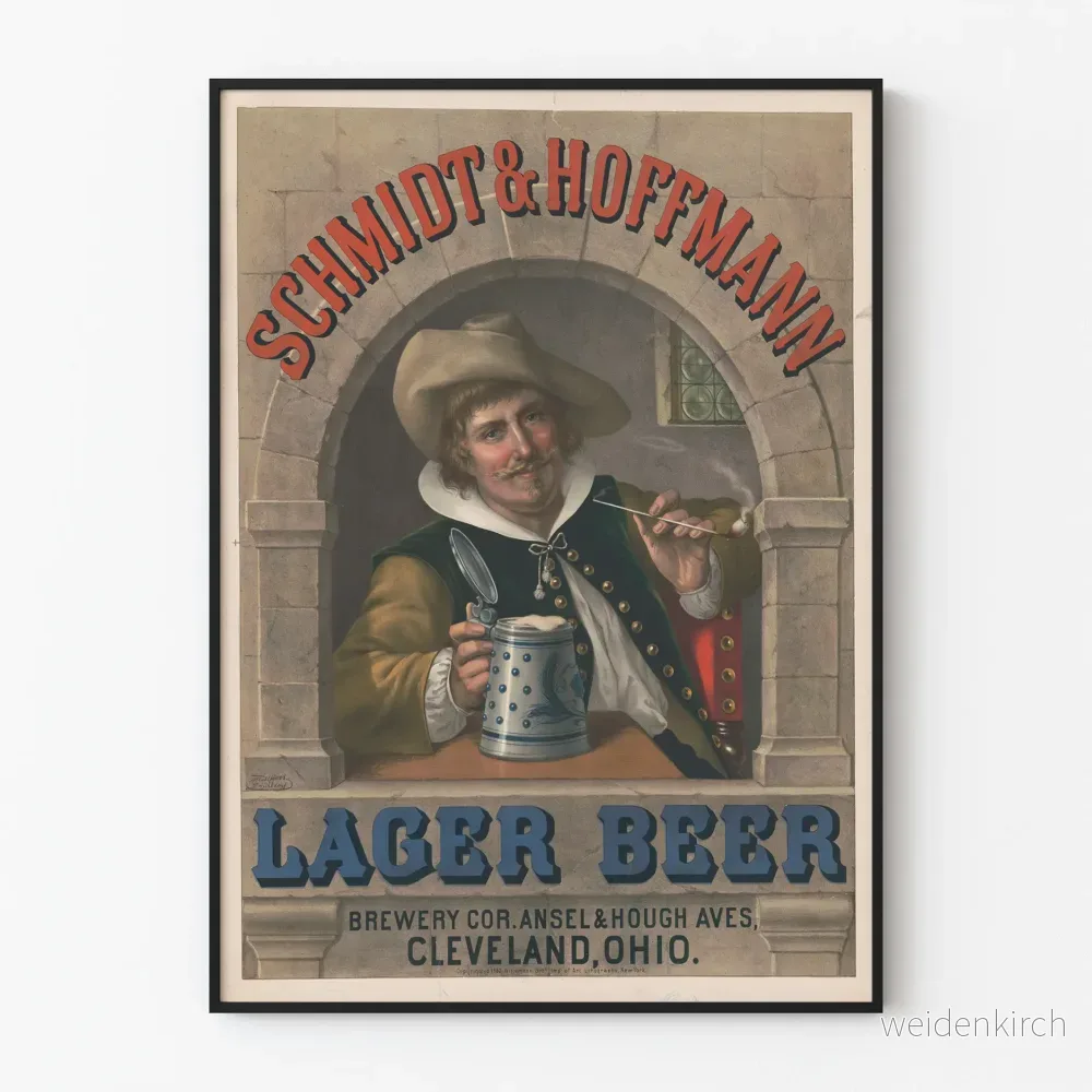 Vintageaffisch Schmidt & Hoffmann Lager Beer Cleveland