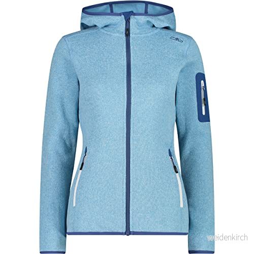 CMP Knit Tech jacka för kvinnor med fast huva, Sky Dusty Blue, 40 8059342760884