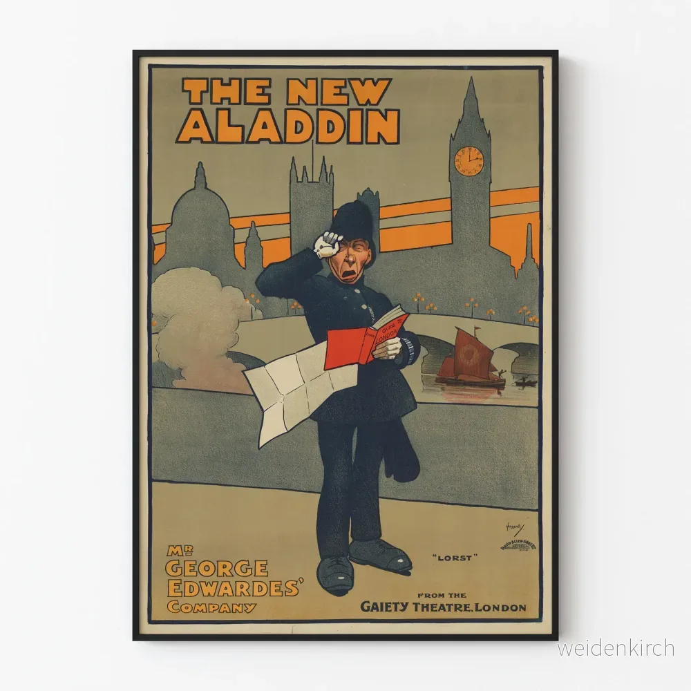 Vintageposter The New Aladdin – Väggdekoration London Vintageposter The New Aladdin – Väggdekoration London