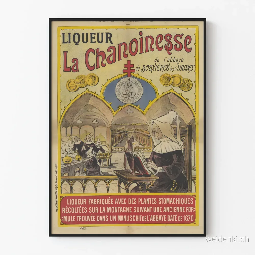 Vintageposter Liqueur La Chanoinesse Abbaye de Bouxières-aux-Dames