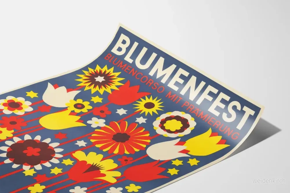 Vintage väggdekor poster Blumenfest Zürich 1930 - Bild 3