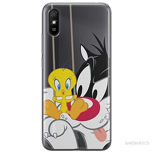ERT GROUP mobiltelefonfodral för Xiaomi REDMI 9A originalt och officiellt licensierat Looney Tunes mönster Sylvester & Tweety 002 anpassad till formen på mobiltelefonen, gedeeltelijk transparant 5903040367421