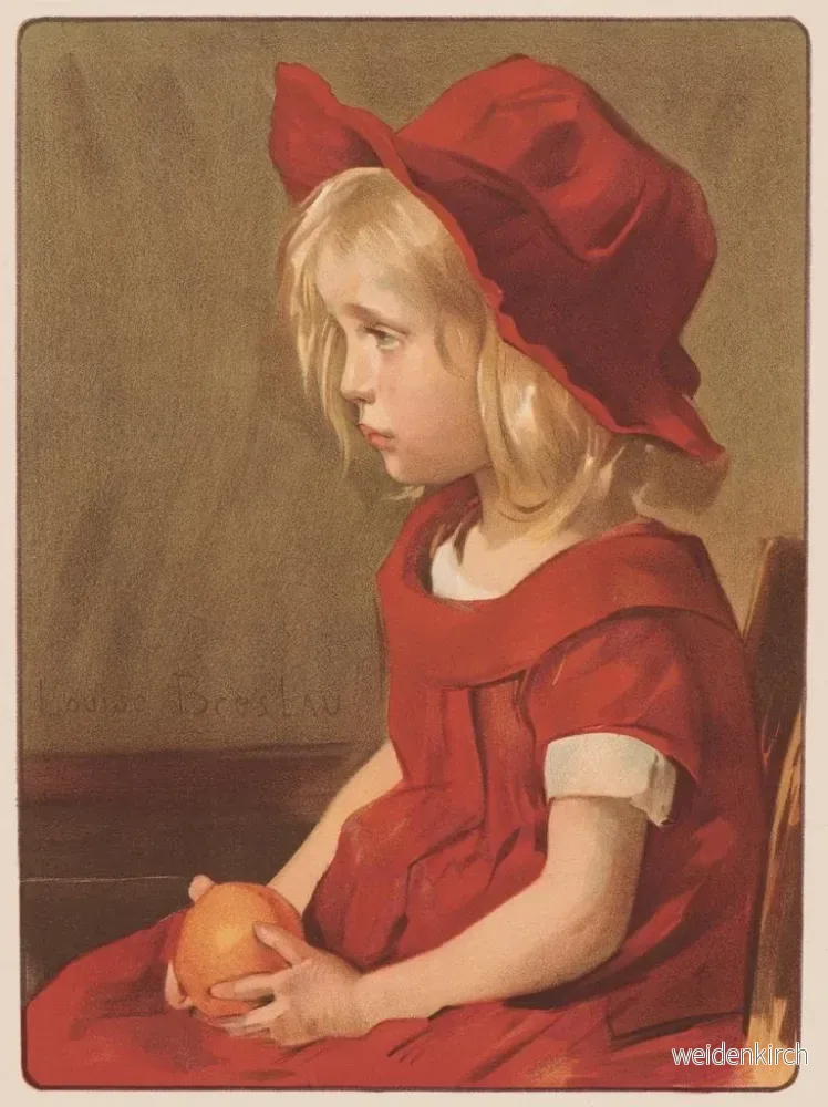 Målning Fillette à l'orange - Louise Catherine Breslau | Konsttryck - Bild 2