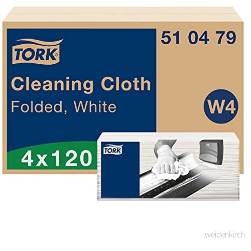 Tork Rengöringsduk Mjuk vit W4, flexibel, 4 x 120 dukar, 510479 7322541182643