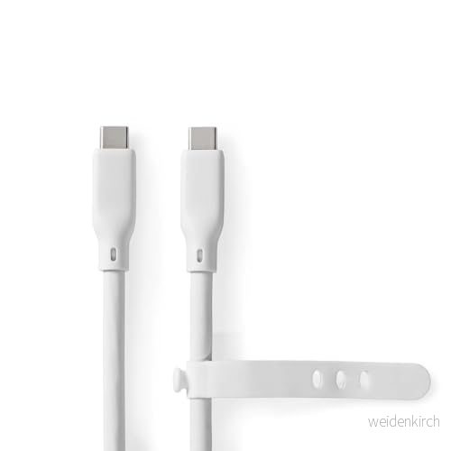 NEDIS USB kabel 3.2 Gen 1 C™ kontakt 60 W 4K@60Hz 5 Gbps nickelpläterad 1,50 m rund silikon vit låda 5412810417995