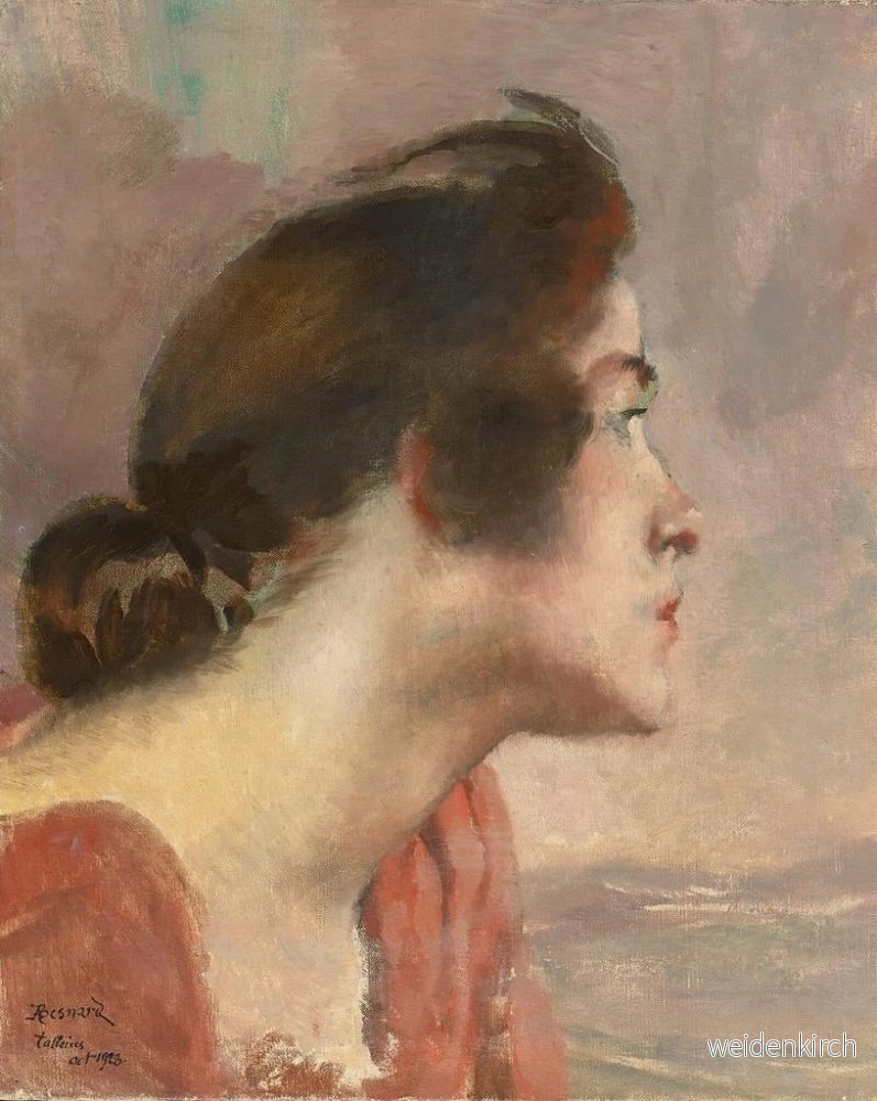 Målning Tête d'une jeune fille - Albert Besnard | Konsttryck - Bild 2