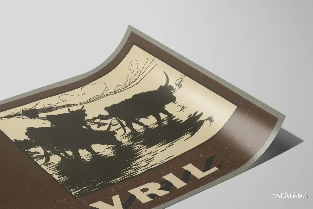 Vintage Bovril-Poster i svart och beige för väggdekoration - Bild 2