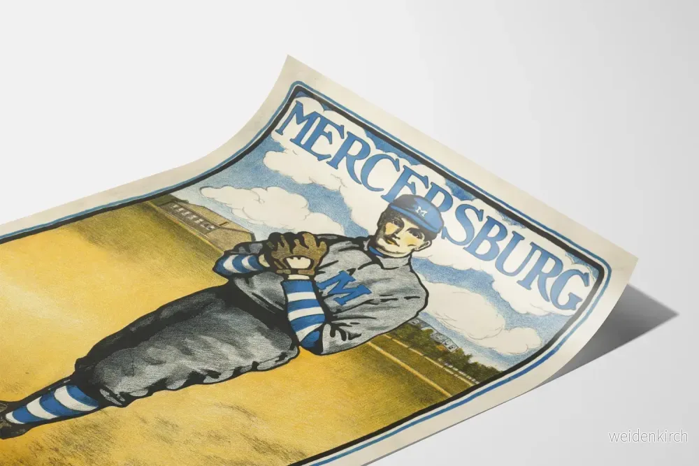 Vintage baseballposter Mercersburg 1903 väggdekoration - Bild 3