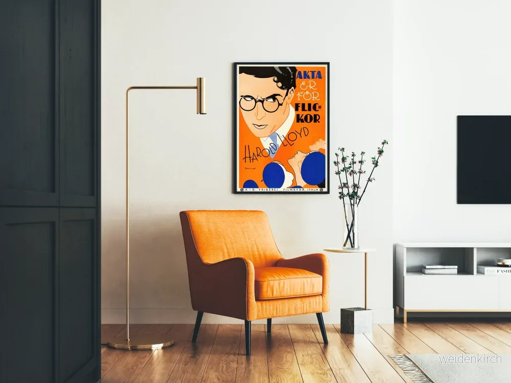 Vintagefilmposter Harold Lloyd Stil Art déco för väggdekoration - Bild 2