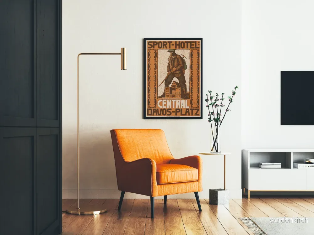 Vintageaffisch Sport-Hotel Central Davos för väggdekoration - Bild 2