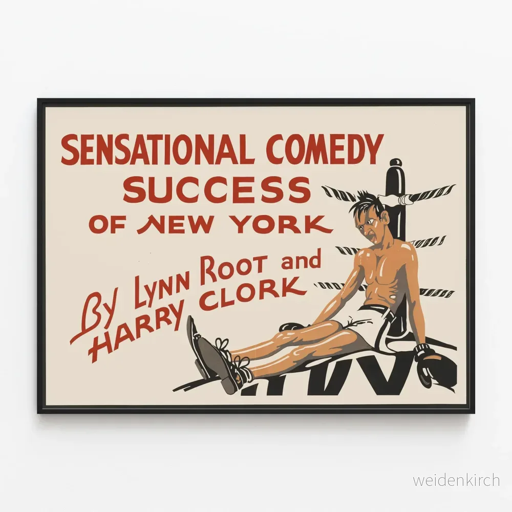 Vintageposter Sensational Comedy Success of New York - Retro väggdekoration