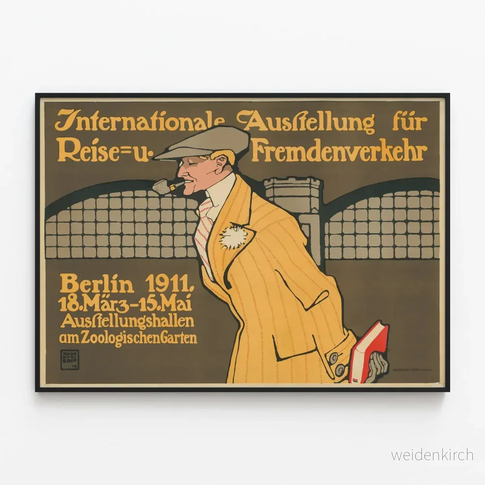 Vintageaffisch för Internationell Utställning av Resor Berlin 1911