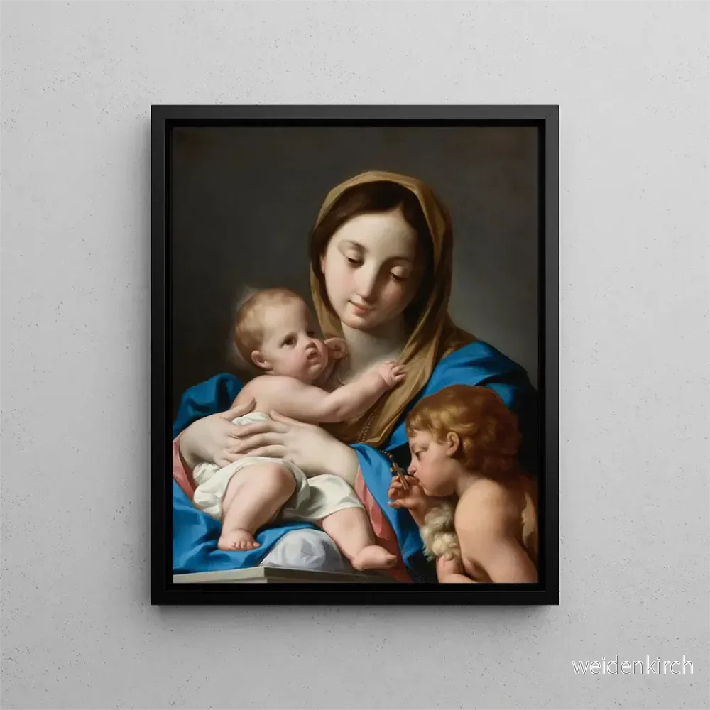 Målning La Vierge à l'Enfant avec saint Jean-Baptiste - Andrea Casali | Konsttryck