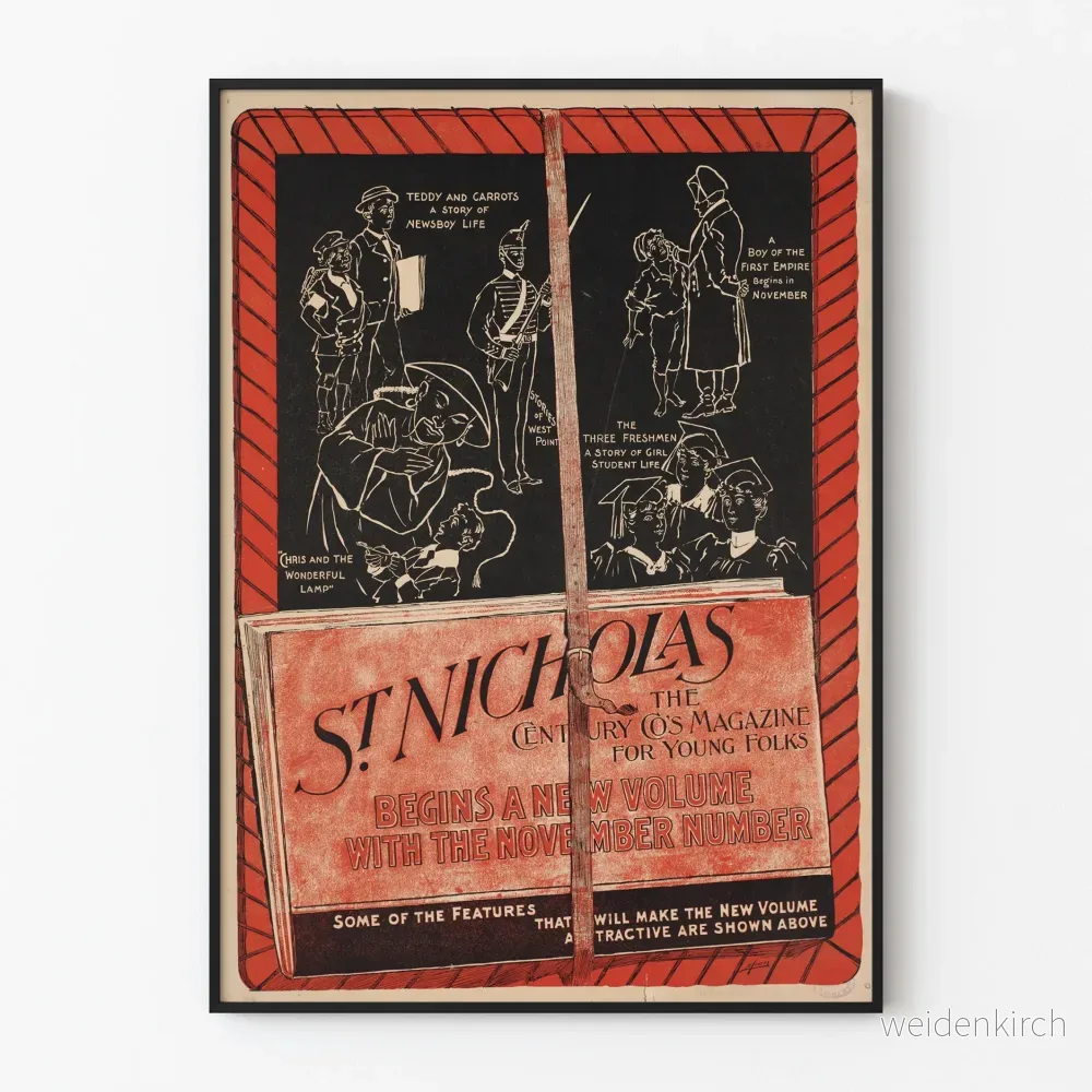Vintageaffisch St Nicholas Magazine - Retro väggdekoration för barn