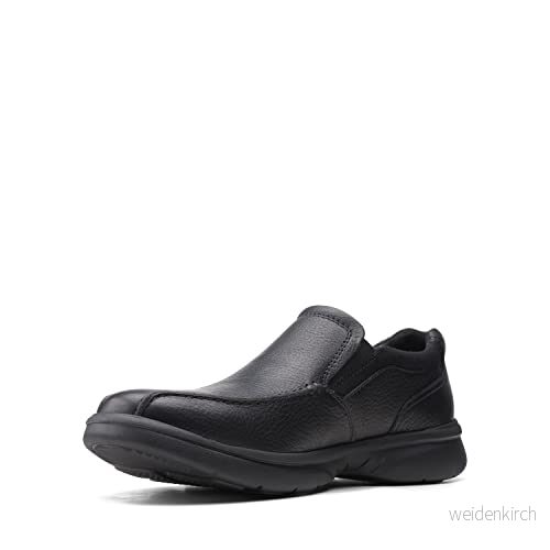 Clarks Bradley Step tofflor för män, blk tumbled lea, 43 EU bred 5059304112747
