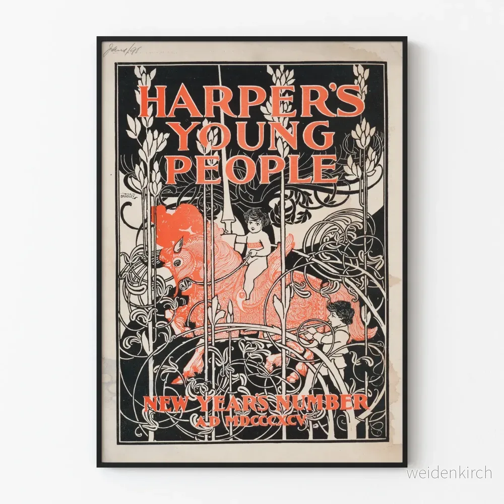 Vintageposter Harper's Young People Nyårsnummer 1895