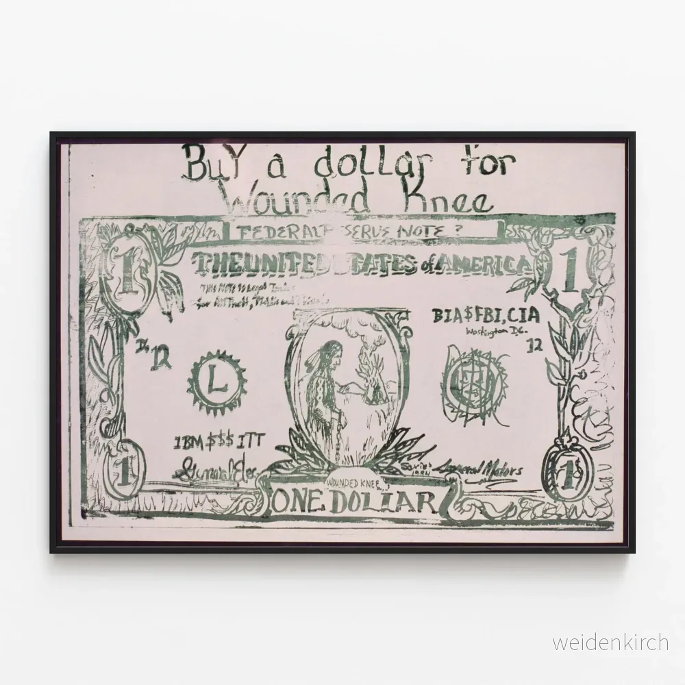 Posters Buy a Dollar for Wounded Knee - Engagerad väggdekoration