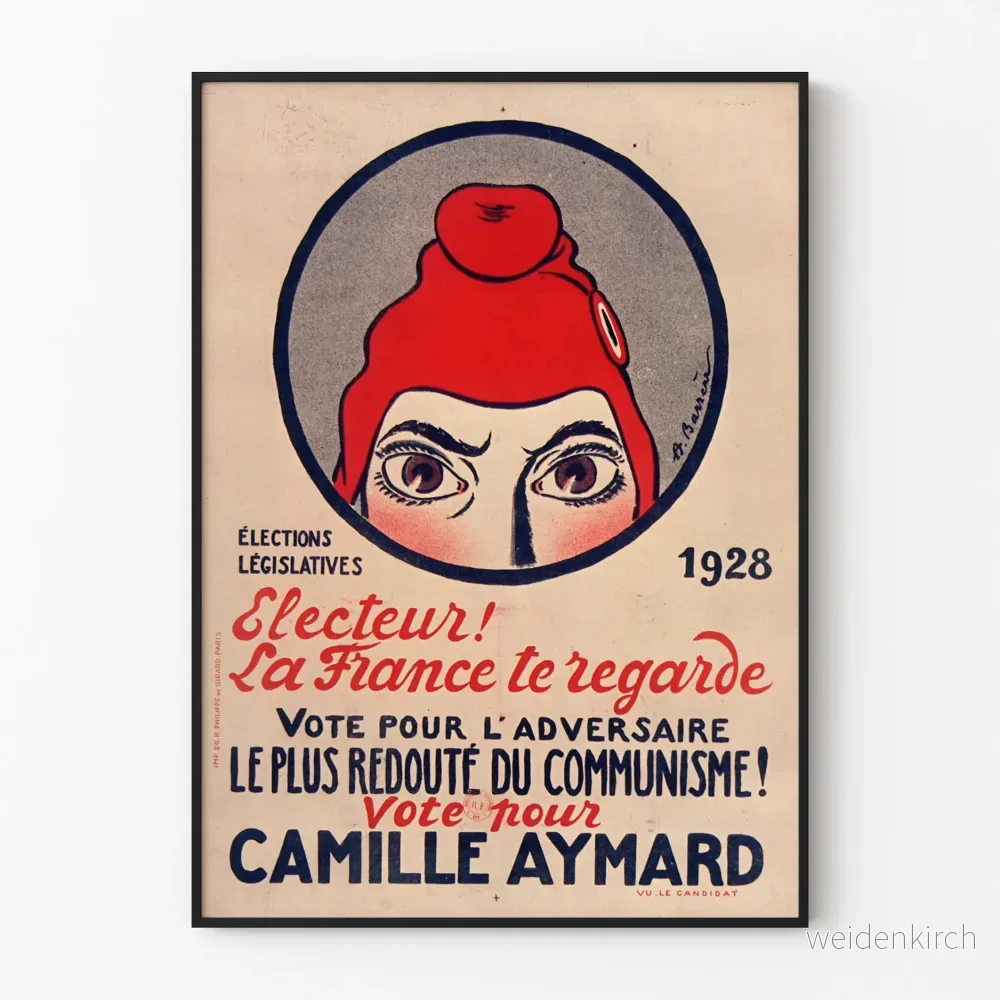 Vintage valaffisch 1928 – Väljaren, Frankrike tittar på dig