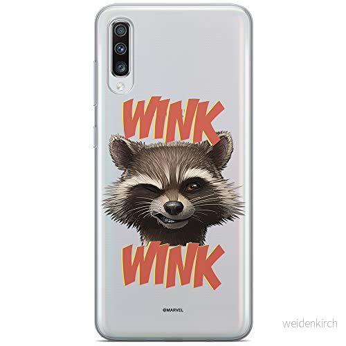 ERT GROUP mobiltelefonfodral för Samsung A70 originalt och officiellt licensierat Marvel mönster Rocket 003 optimalt anpassad till formen på mobiltelefonen, gedeeltelijk transparant 5902980414332