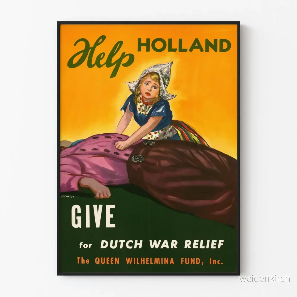 Vintageposter Help Holland för holländsk krigshjälp