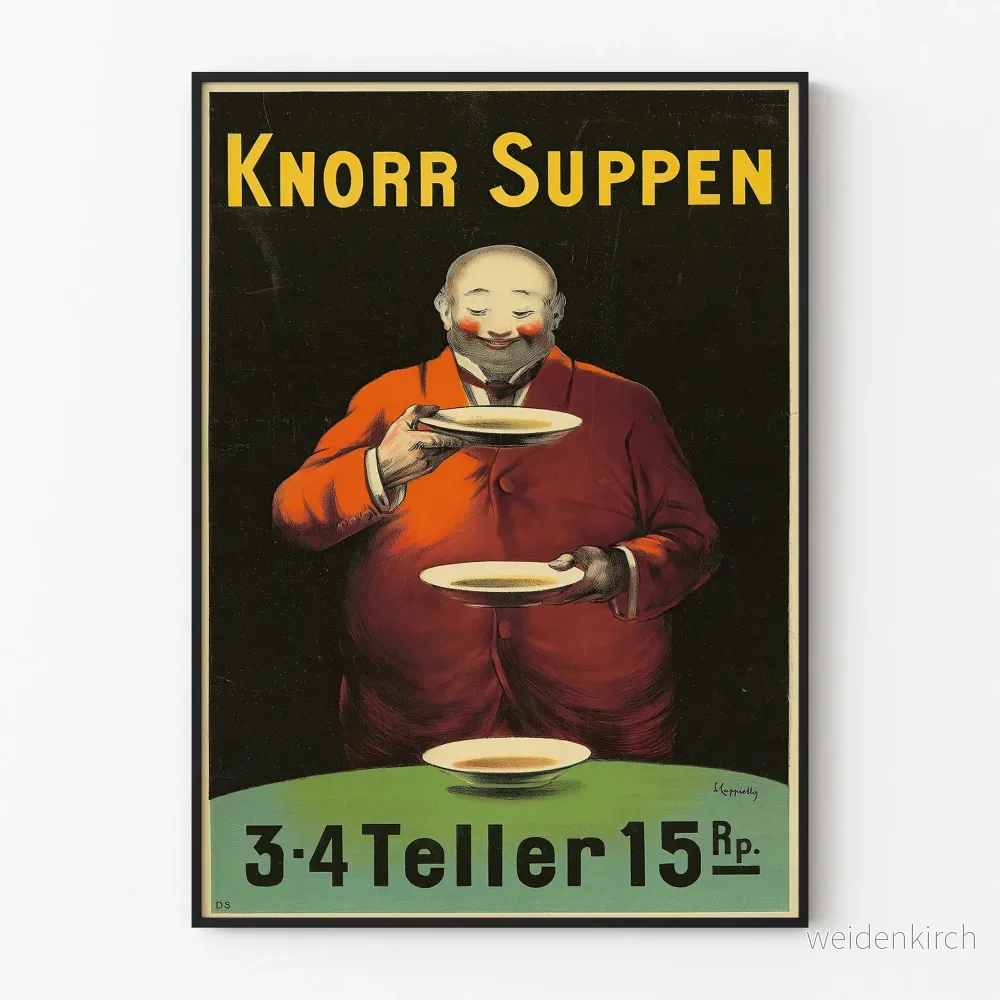 Vintage reklamposter för Knorr Suppen för väggdekoration