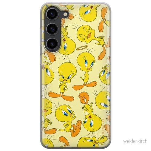 ERT GROUP mobiltelefonfodral för Samsung S23 originalt och officiellt licensierat Looney Tunes mönster Tweety 010 optimalt anpassad till formen på mobiltelefonen, fodral tillverkad av TPU plast 5905511629052