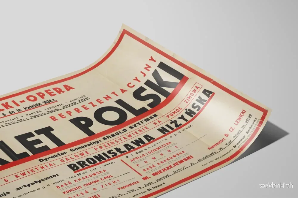 Vintageaffisch för balett - Polsk balettföreställningar 1938 vid Warszawas operahus - Bild 2