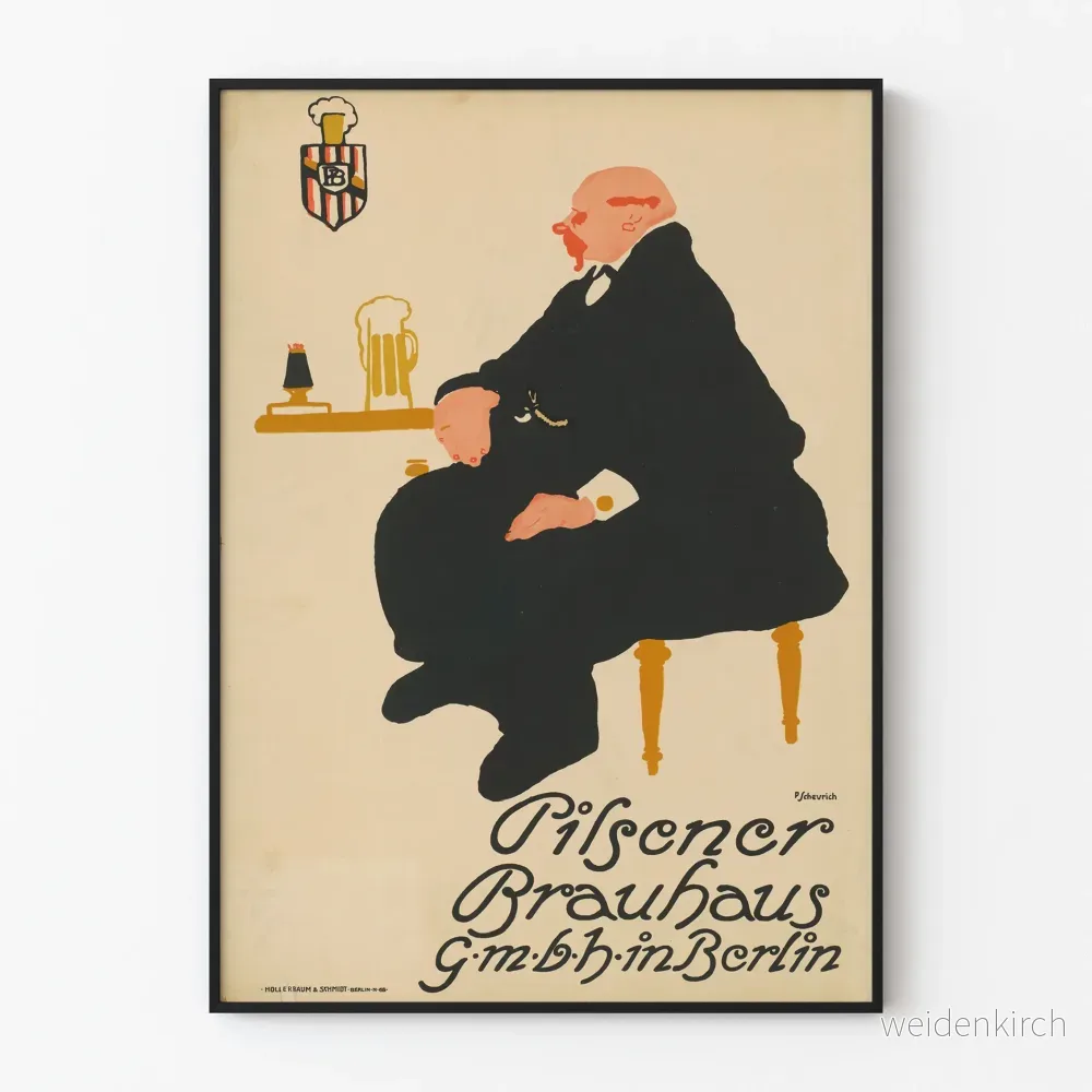Vintageposter Pilsener Brauhaus GmbH Berlin för väggdekoration