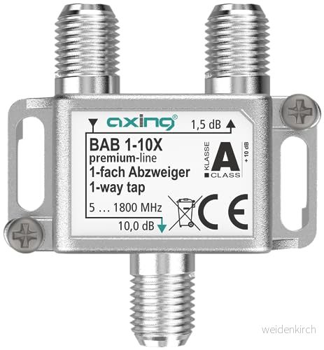 Axing BAB 110 x 1 vägs grenuttag 10 dB 51 800 MHz TV data internet kabel 7611682009248