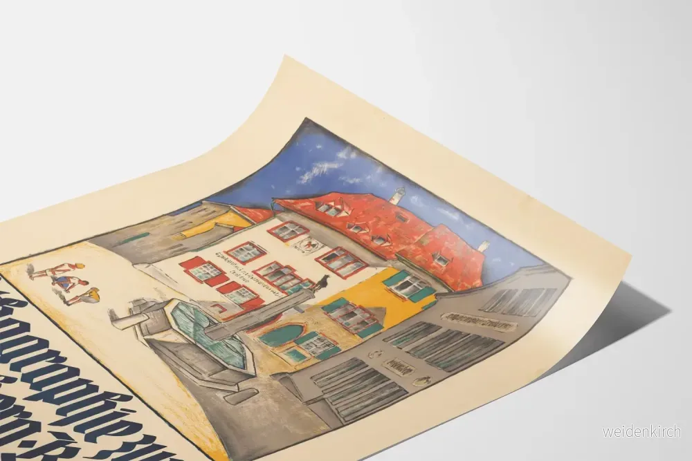 Affisch Konst Dekorativ litografi Zum Gemsberg Basel - Bild 3