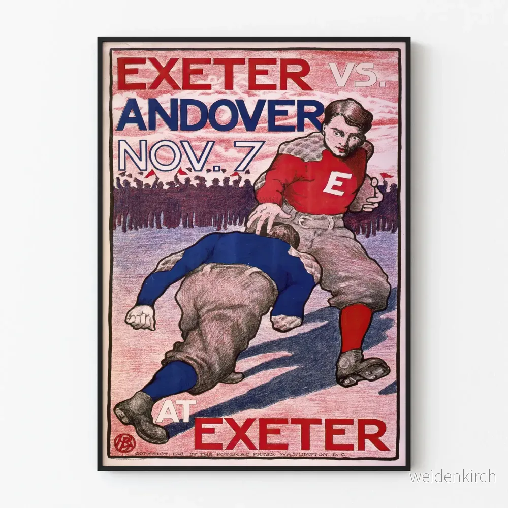 Vintageposter Fotboll US Exeter mot Andover - 7 november
