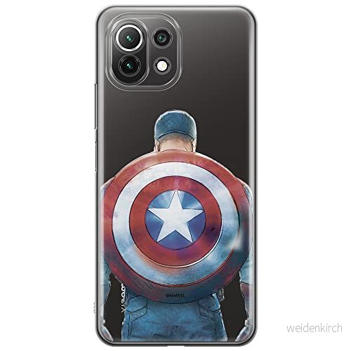 ERT GROUP mobiltelefonfodral för Xiaomi 11 LITE 4G/5G originalt och officiellt licensierat Marvel mönster Captain America 002, gedeeltelijk transparant 5903932699777