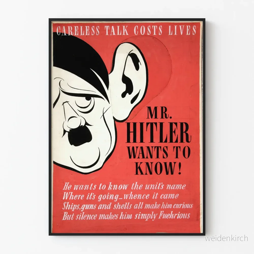 Vintagepatriotisk poster Oskadligt prat kostar liv