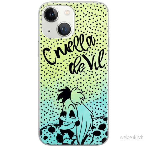 ERT GROUP mobiltelefonfodral för Iphone 13 originalt och officiellt licensierat Disney mönster Cruella 002 Vit optimalt anpassad till formen på mobiltelefonen, fodral tillverkad av TPU plast 5903932921571