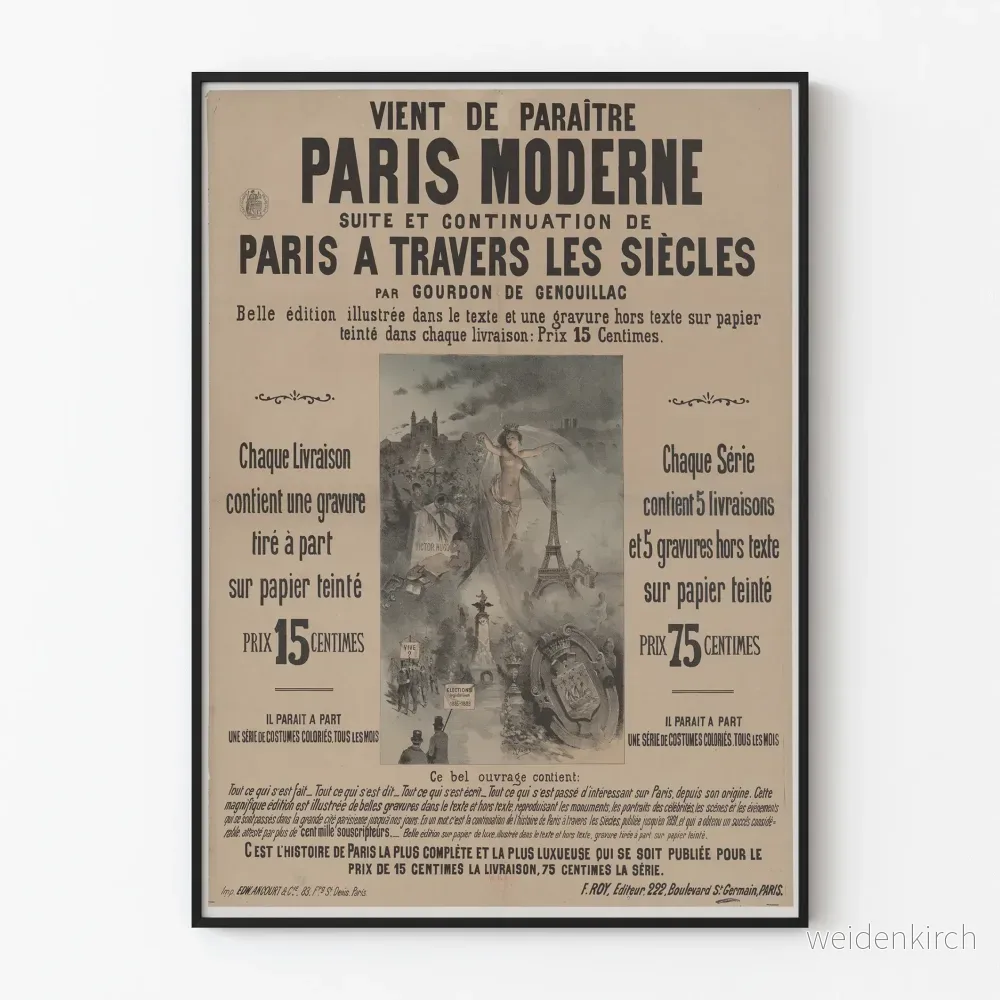 Vintageaffisch Paris Modern – Historisk Väggdekoration