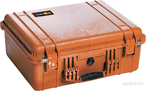 PELI 1550 vattentät skyddsväska, IP67 vatten och dammtät, 33 liters kapacitet, tillverkad i Tyskland, inget skum, orange 19428007706