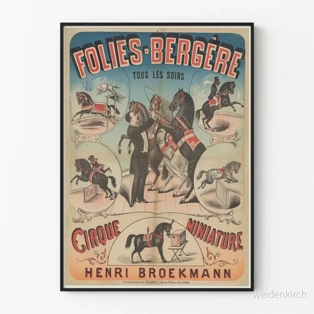 Vintageaffisch Cirque Miniatyr Folies Bergère Henri Broekmann