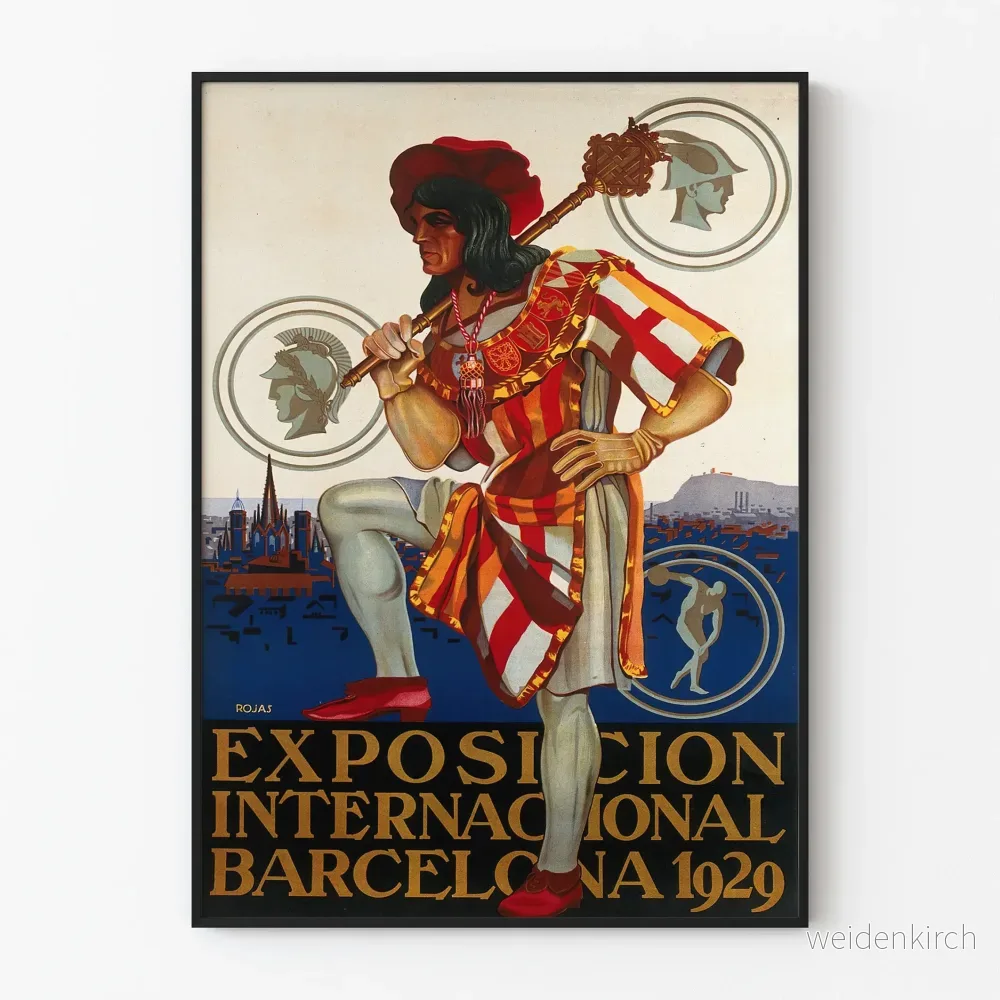Vintageposter Internationella utställningen Barcelona 1929